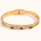 18KT Gold Plated Lunara Evil Eye CZ Bangle - Atulya Jewellers