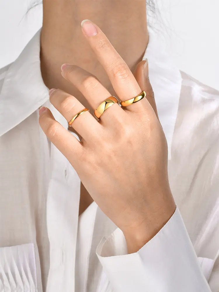 18KT Gold Plated Plain Band Ring - Atulya Jewellers