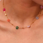 18KT Gold Plated Dainty Bloom Necklace - Atulya Jewellers