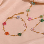 18KT Gold Plated Dainty Bloom Bracelet - Atulya Jewellers