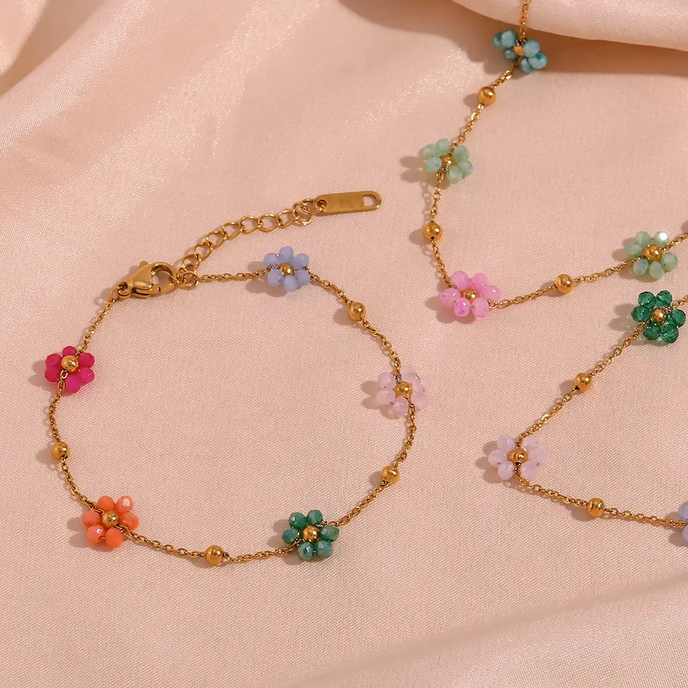 18KT Gold Plated Dainty Bloom Bracelet - Atulya Jewellers