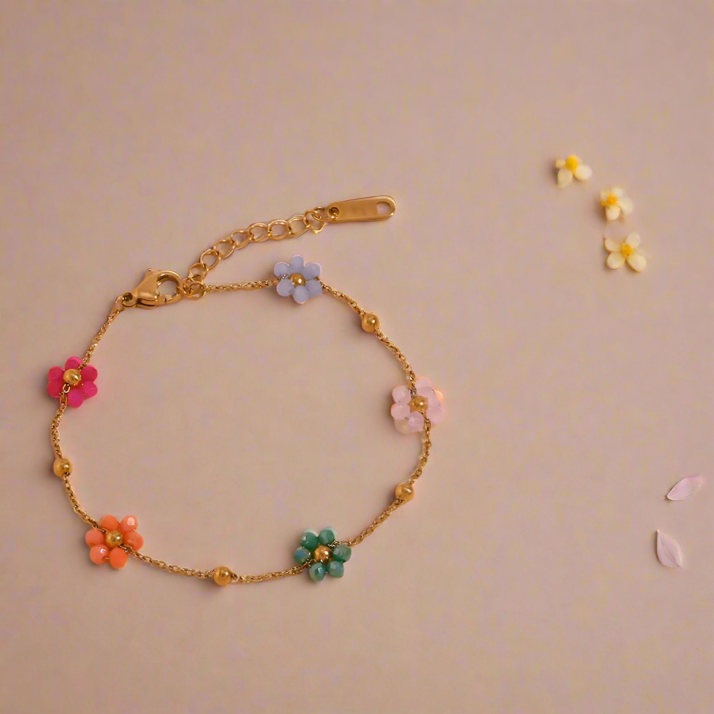 18KT Gold Plated Dainty Bloom Bracelet - Atulya Jewellers
