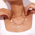 18KT Gold Plated Evil Eye Layered Necklace - Atulya Jewellers