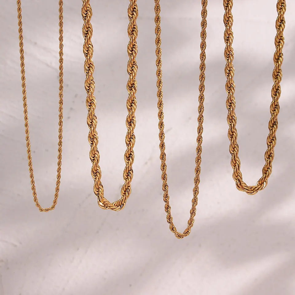 18KT Gold Plated Rope Chain - Atulya Jewellers