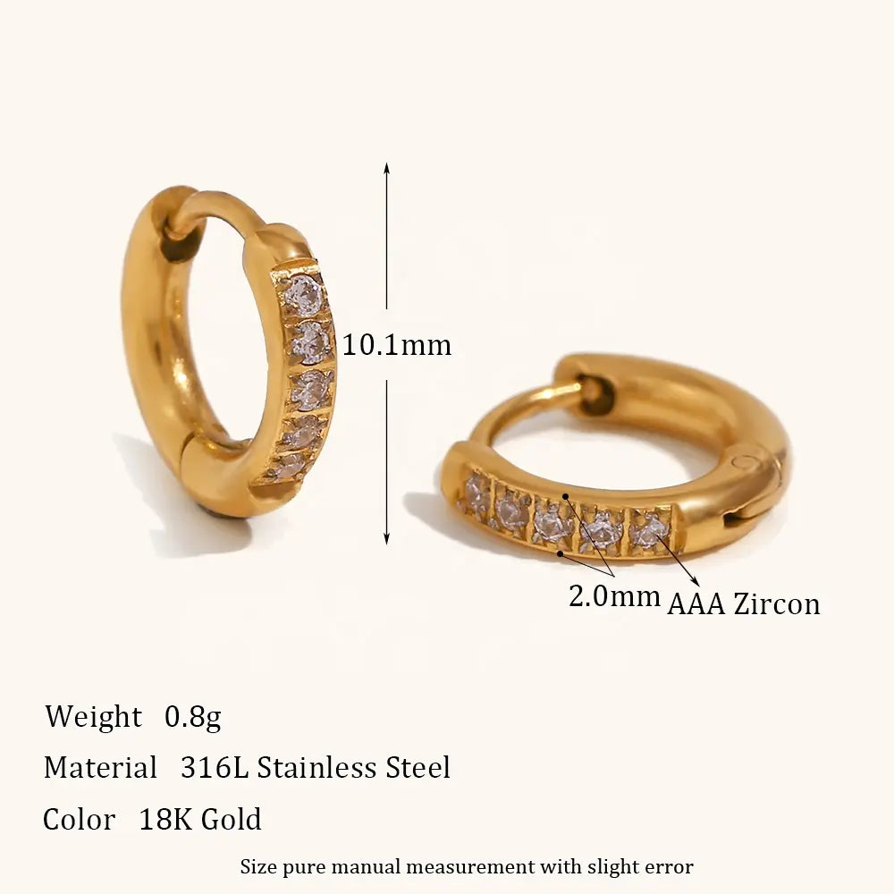 18KT Gold Plated Julia CZ Huggies - Atulya Jewellers
