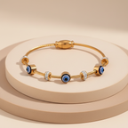 18KT Gold Plated Classic Evil Eye Bangle