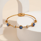 18KT Gold Plated Classic Evil Eye Bangle