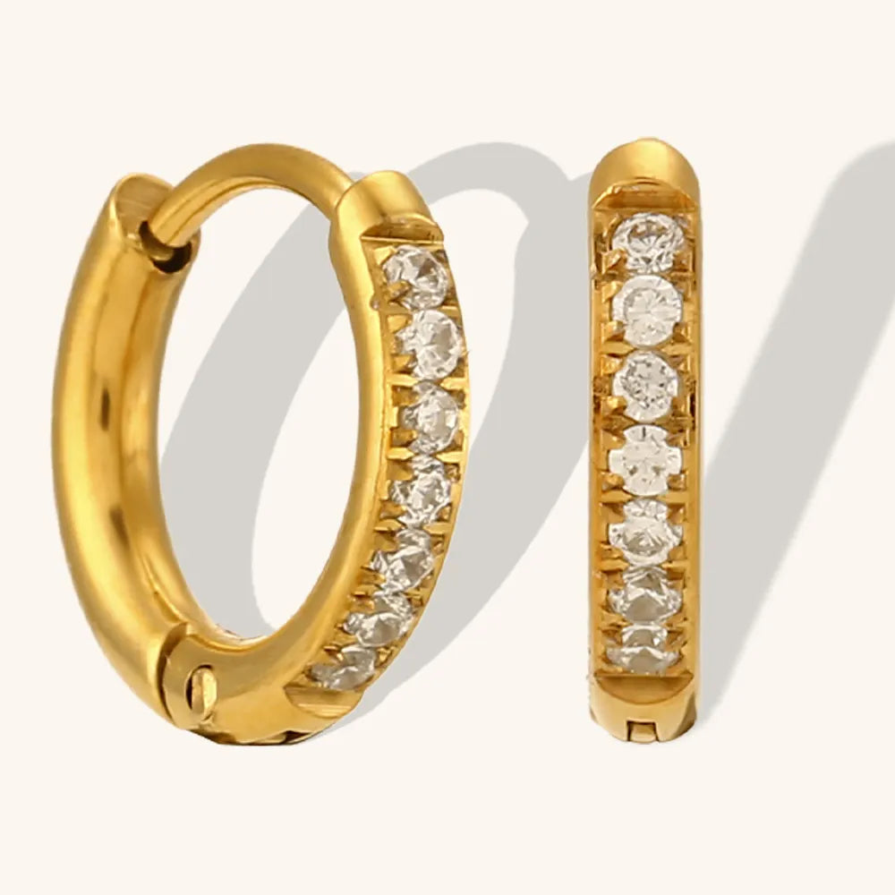 18KT Gold Plated Julia CZ Huggies - Atulya Jewellers