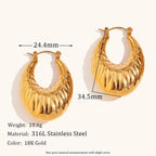 18KT Gold Plated Ava Hoop Earrings - Atulya Jewellers