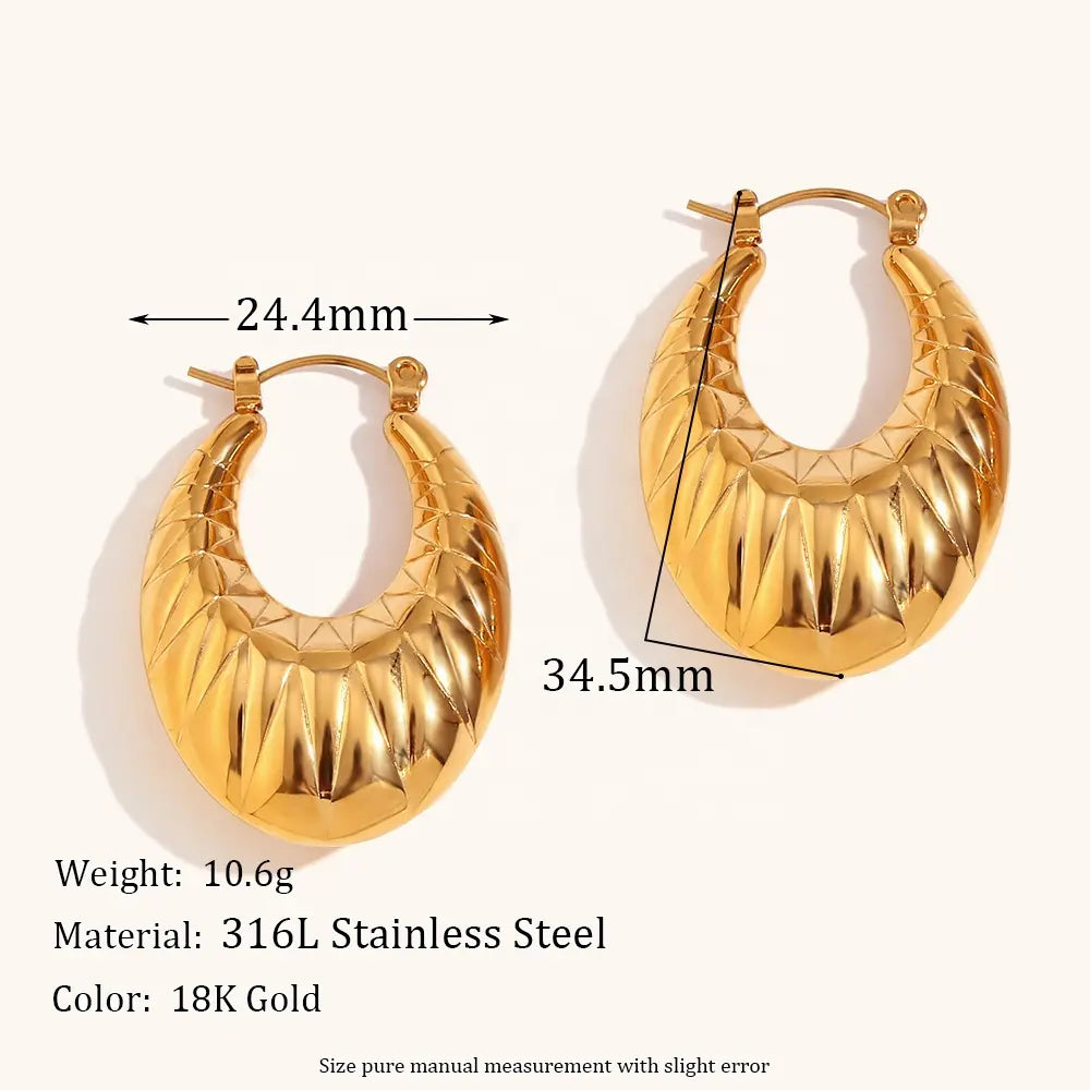 18KT Gold Plated Ava Hoop Earrings - Atulya Jewellers