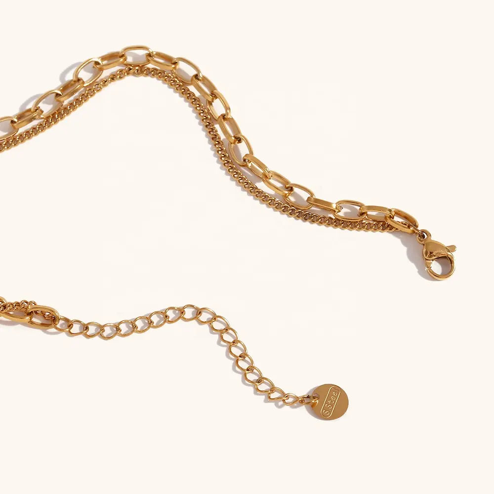18KT Gold Plated Evil Eye Layered Necklace - Atulya Jewellers