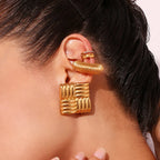 18KT Gold Plated Block Earrings - Atulya Jewellers