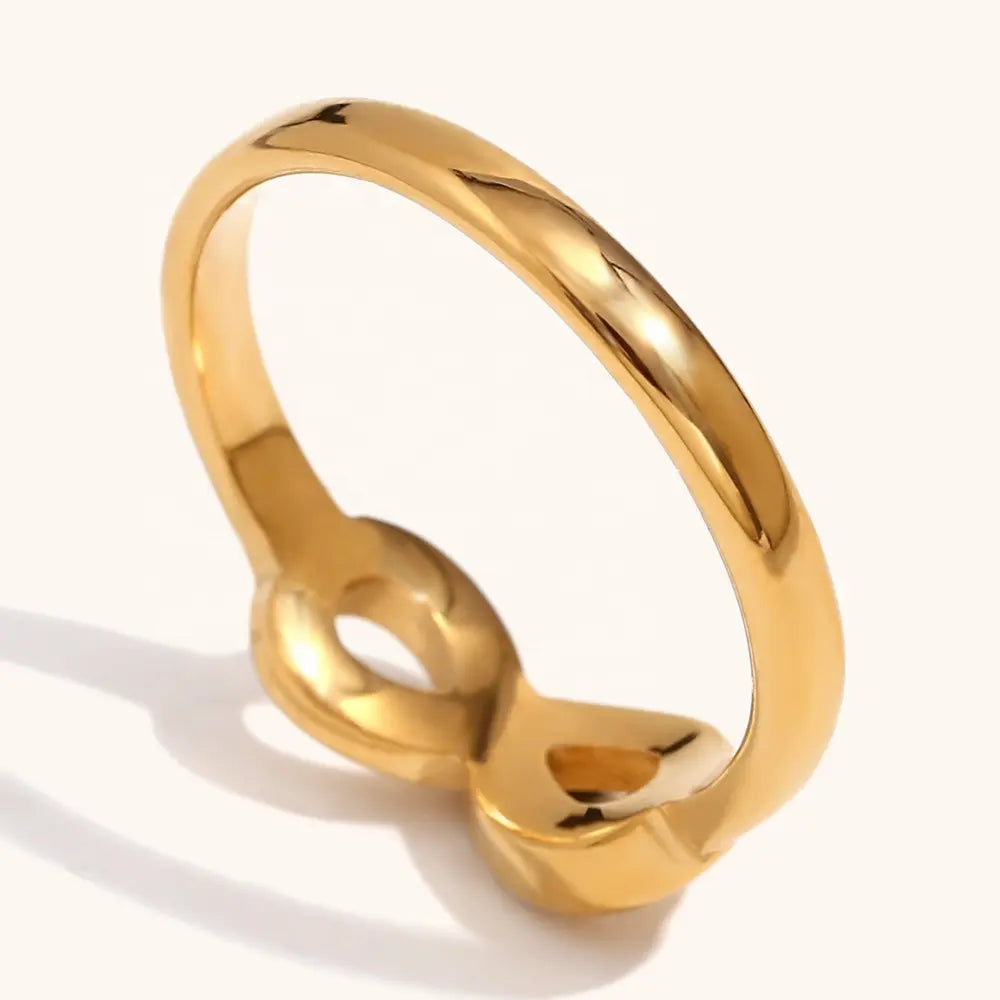 18KT Gold Plated infinity CZ Ring - Atulya Jewellers