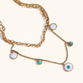18KT Gold Plated Evil Eye Layered Necklace - Atulya Jewellers