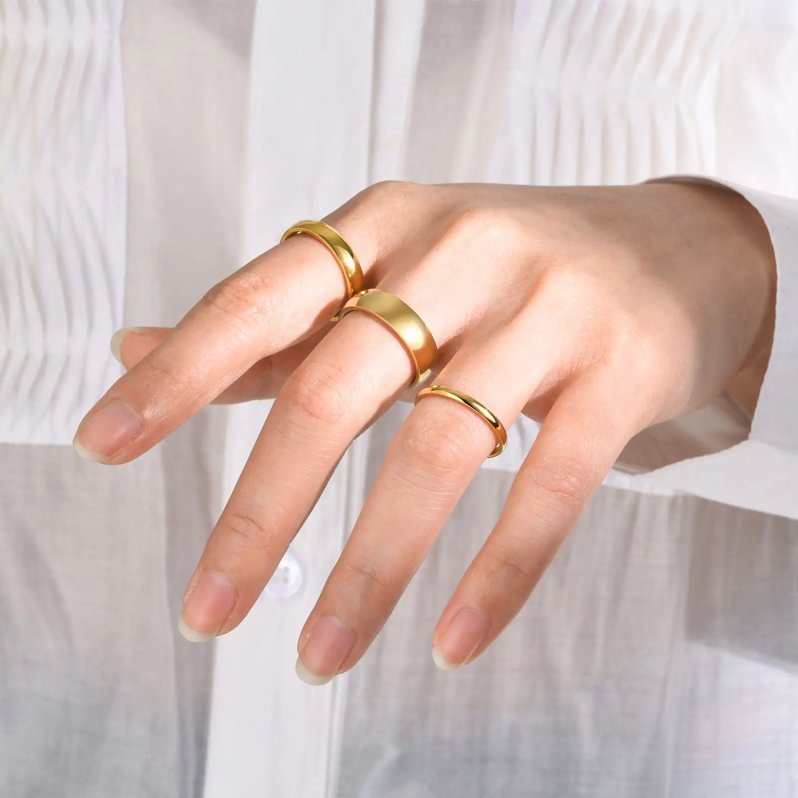 18KT Gold Plated Plain Band Ring - Atulya Jewellers