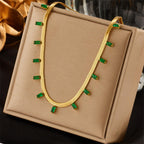 18KT Gold Plated Orlina Rhinestone Necklace - Atulya Jewellers