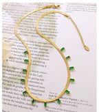 18KT Gold Plated Orlina Rhinestone Necklace - Atulya Jewellers