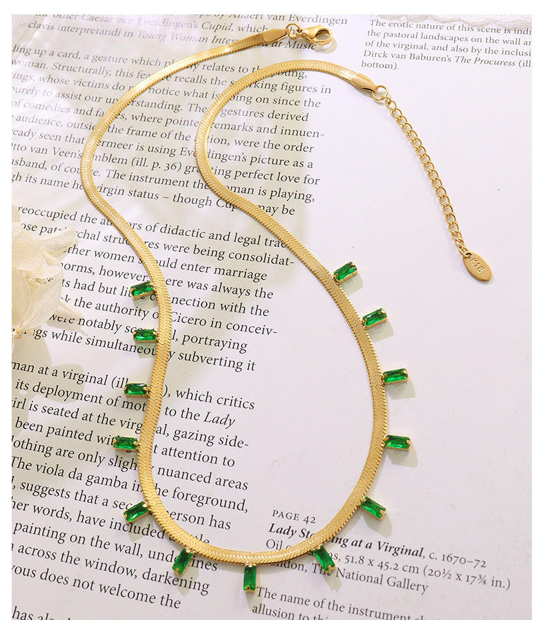 18KT Gold Plated Orlina Rhinestone Necklace - Atulya Jewellers