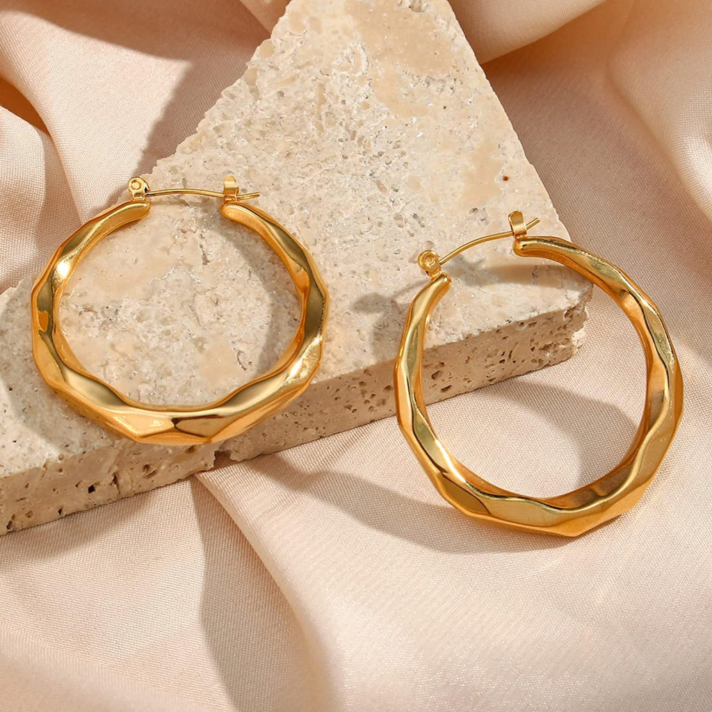 18KT Gold Plated Polly Hoop Earrings - Atulya Jewellers