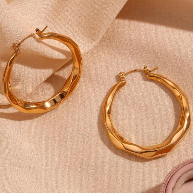 18KT Gold Plated Polly Hoop Earrings - Atulya Jewellers