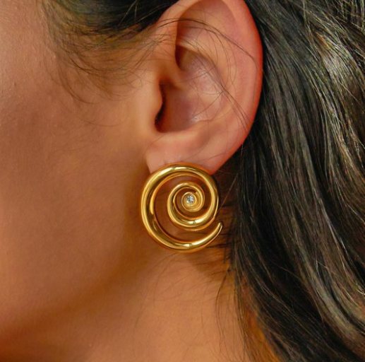 18KT Gold Plated Swirl Earrings