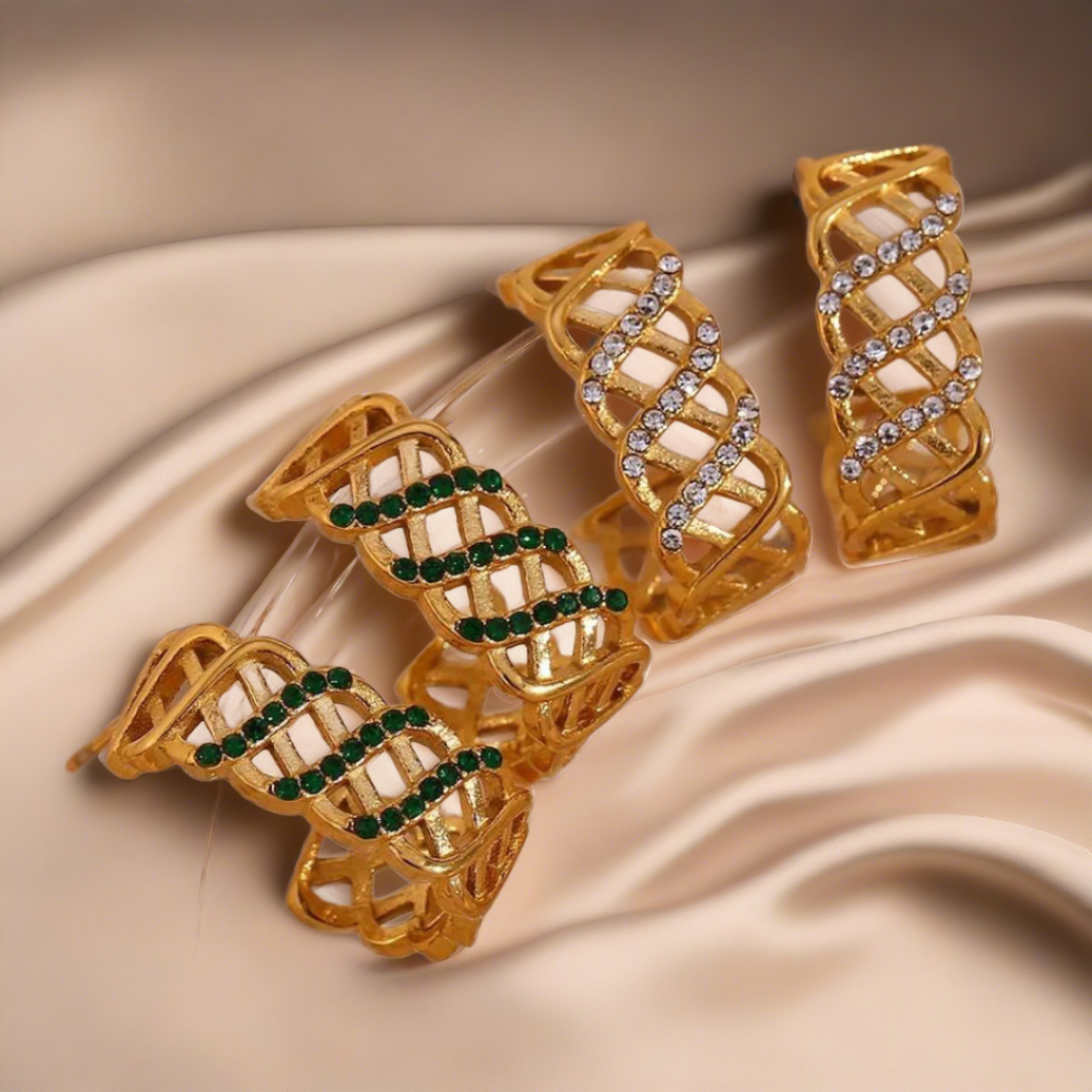 18KT Gold Plated Stella CZ Earrings