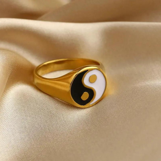 18KT Gold Plated Yin Yang Ring