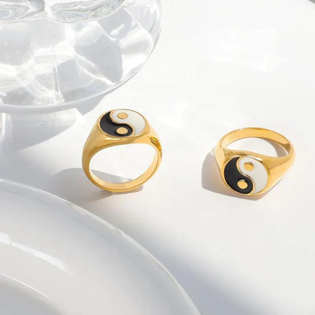 18KT Gold Plated Yin Yang Ring