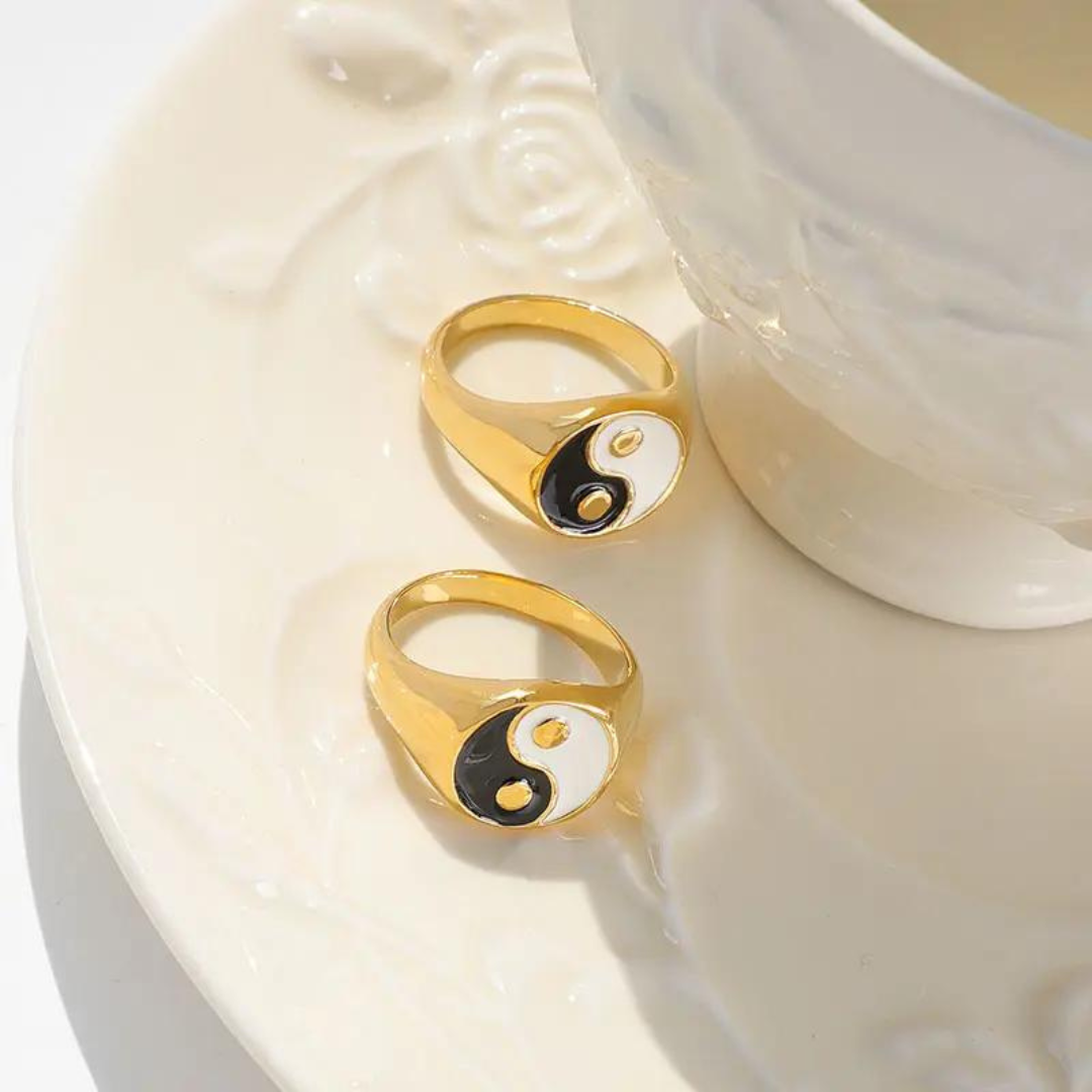 18KT Gold Plated Yin Yang Ring