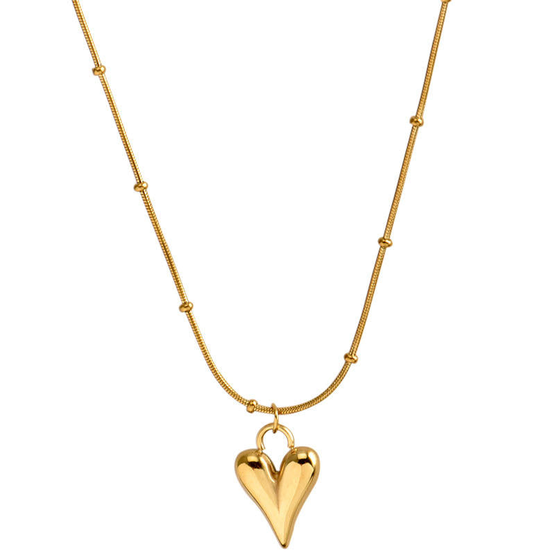 18KT Gold Plated Auric Heart Necklace - Atulya Jewellers