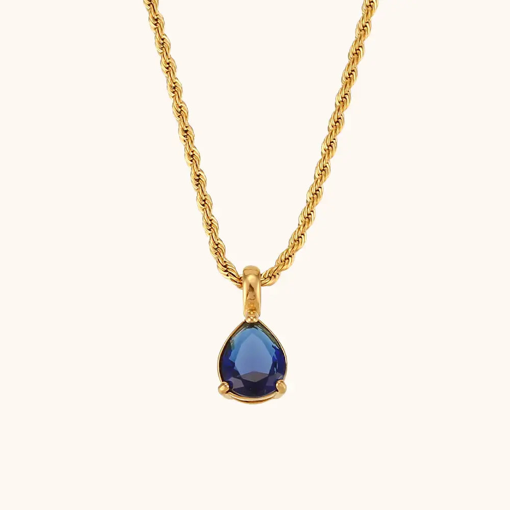 18KT Gold Plated Velora Necklace Blue - Atulya Jewellers