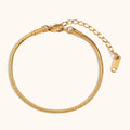 18KT Gold Plated Solid Snake Chain Bracelet - Atulya Jewellers