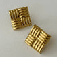 18KT Gold Plated Block Earrings