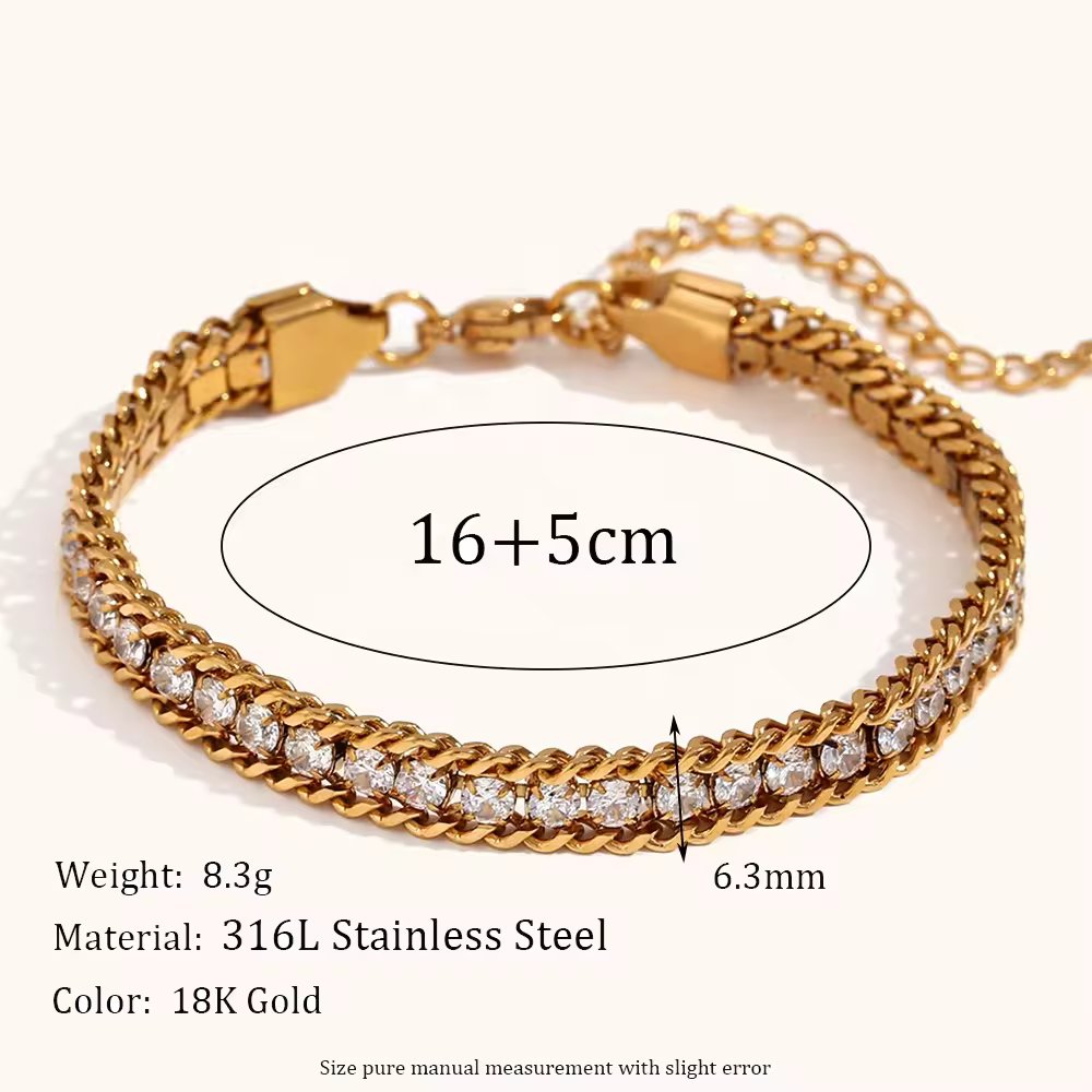 18KT Gold Plated Veera Tennis Bracelet