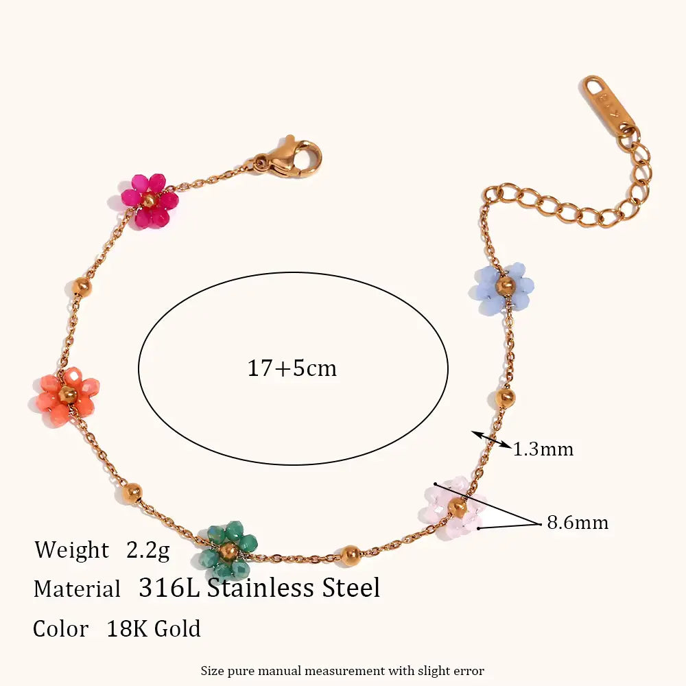 18KT Gold Plated Dainty Bloom Bracelet - Atulya Jewellers