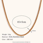 18KT Gold Plated Cube Chain 45cm - Atulya Jewellers
