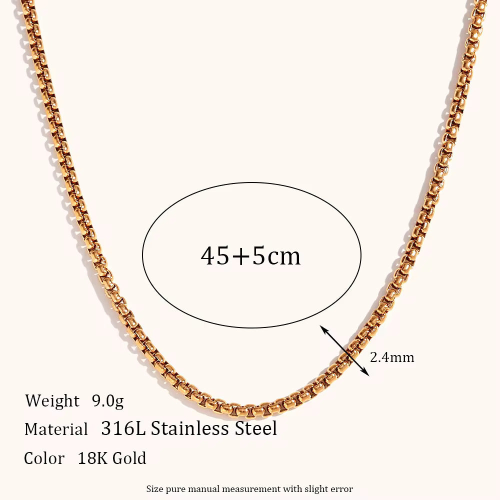 18KT Gold Plated Cube Chain 45cm - Atulya Jewellers
