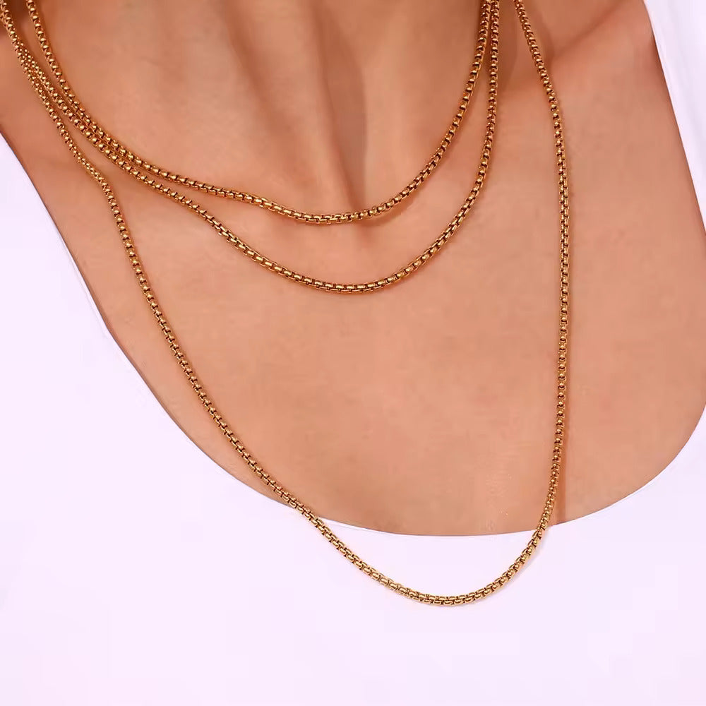 18KT Gold Plated Cube Chain - Atulya Jewellers