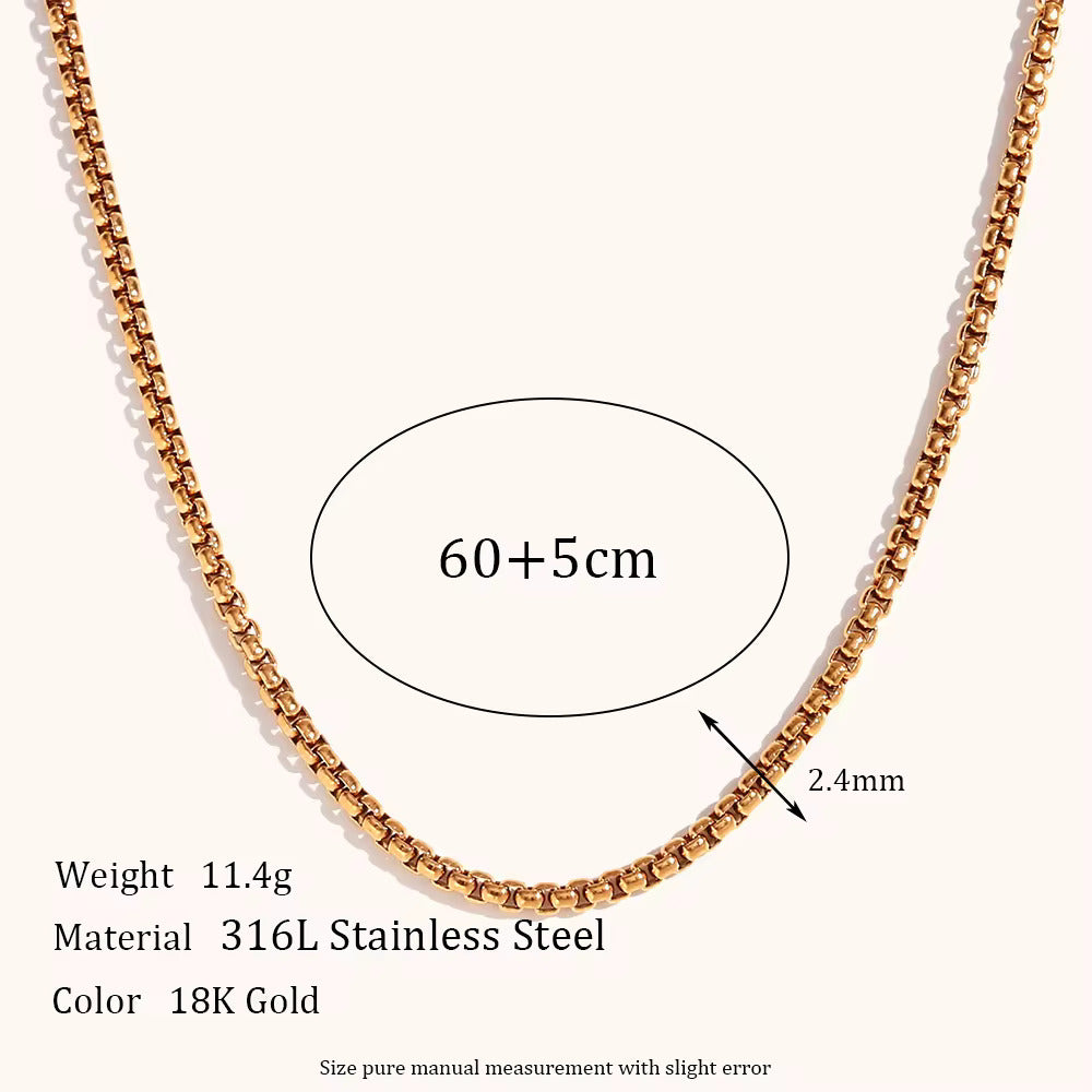 18KT Gold Plated Cube Chain