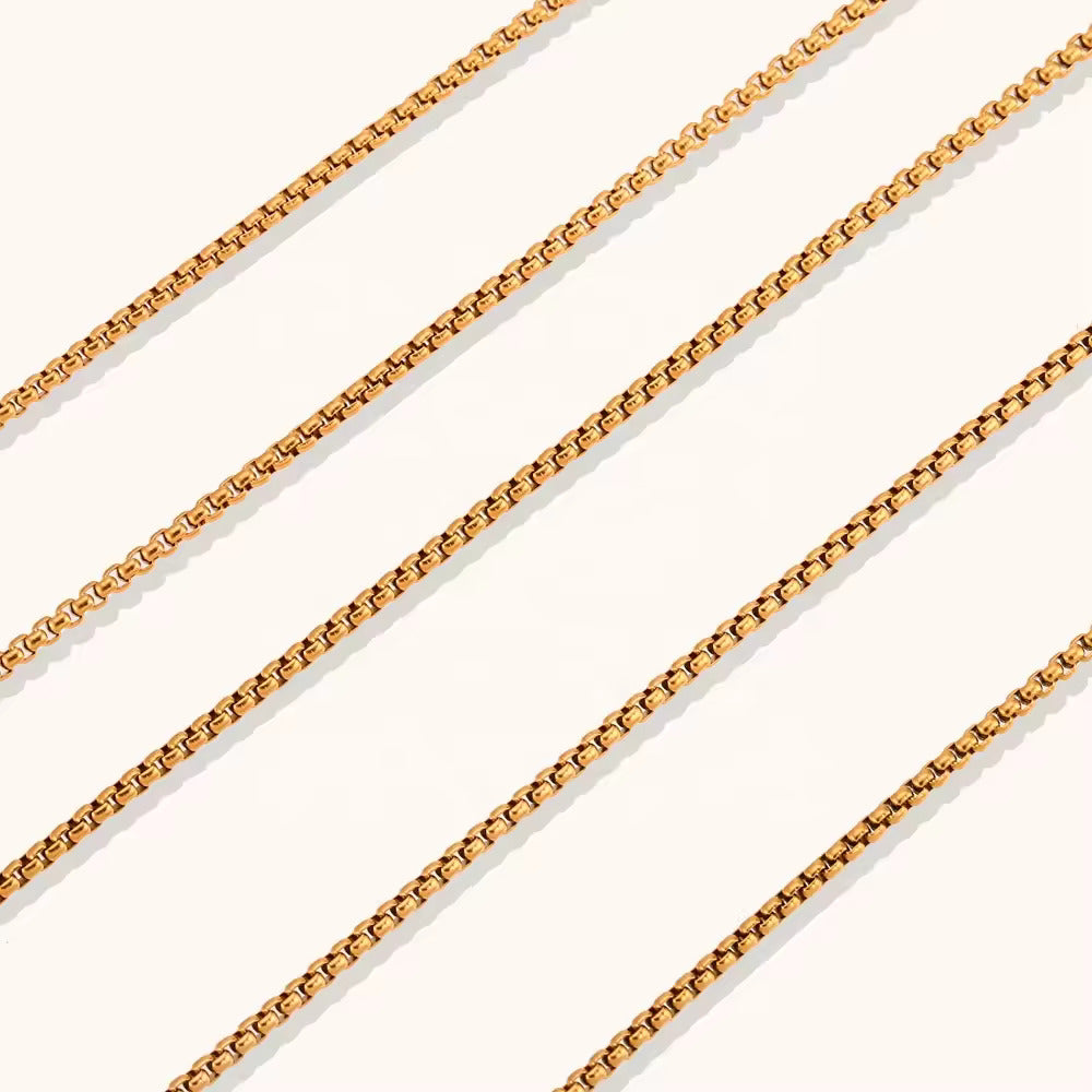 18KT Gold Plated Cube Chain - Atulya Jewellers