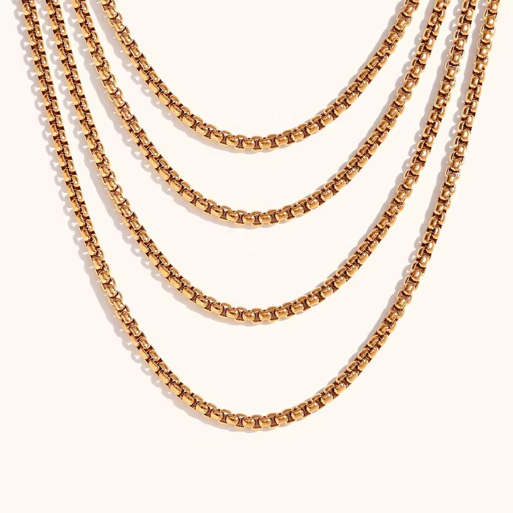 18KT Gold Plated Cube Chain - Atulya Jewellers