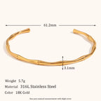 18KT Gold Plated Bamboo Cuff Bracelet - Atulya Jewellers