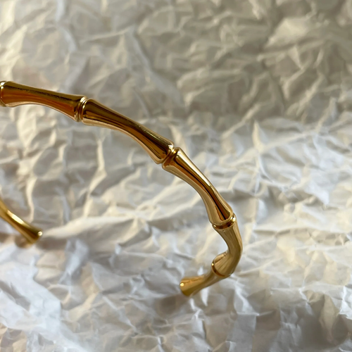 18KT Gold Plated Bamboo Cuff Bracelet - Atulya Jewellers