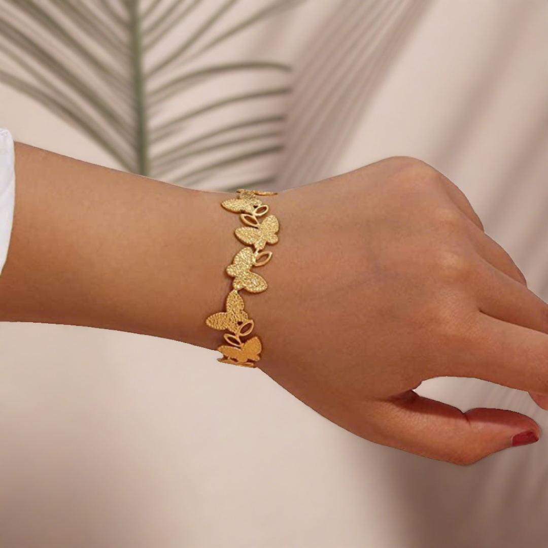 18KT Gold Plated Butterfly Cuff Bracelet - Atulya Jewellers