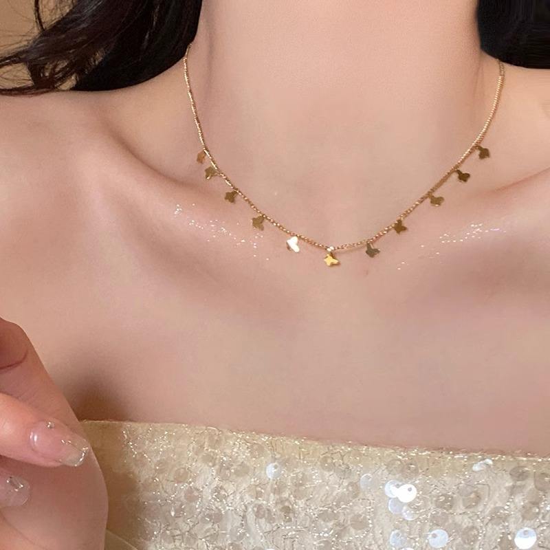 18KT Gold Plated Butterfly Charms Necklace - Atulya Jewellers