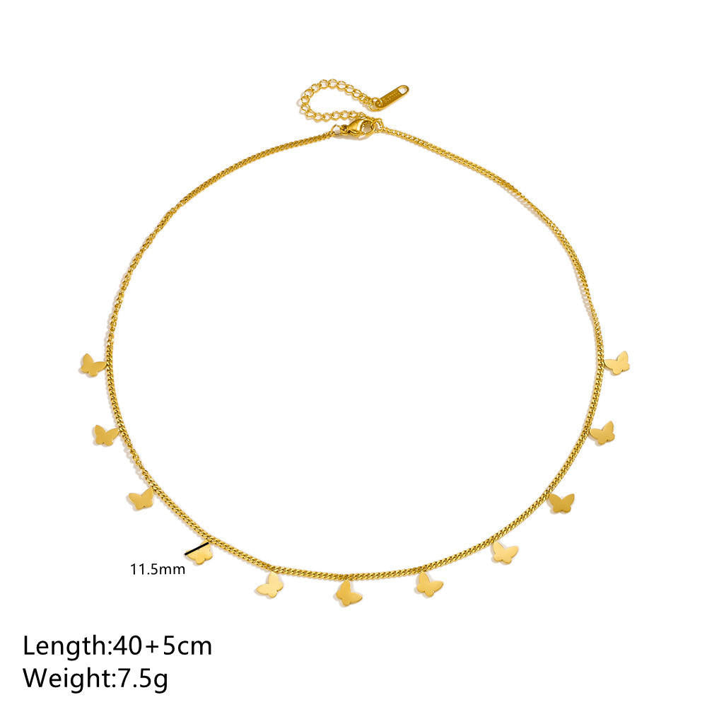 18KT Gold Plated Butterfly Charms Necklace - Atulya Jewellers