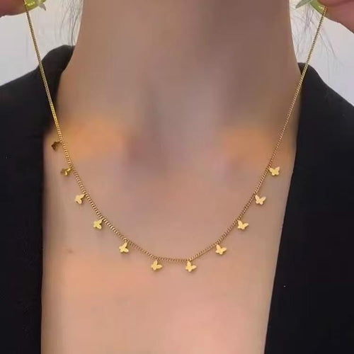 18KT Gold Plated Butterfly Charms Necklace - Atulya Jewellers