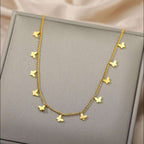 18KT Gold Plated Butterfly Charms Necklace - Atulya Jewellers
