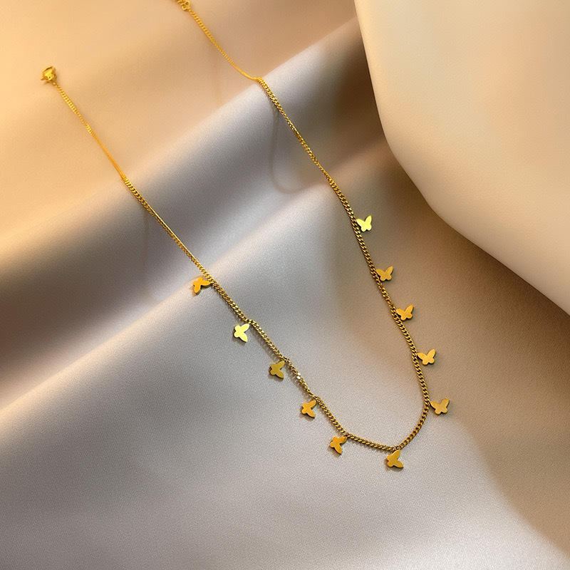 18KT Gold Plated Butterfly Charms Necklace - Atulya Jewellers