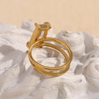 18KT Gold Plated Selena CZ Ring - Atulya Jewellers